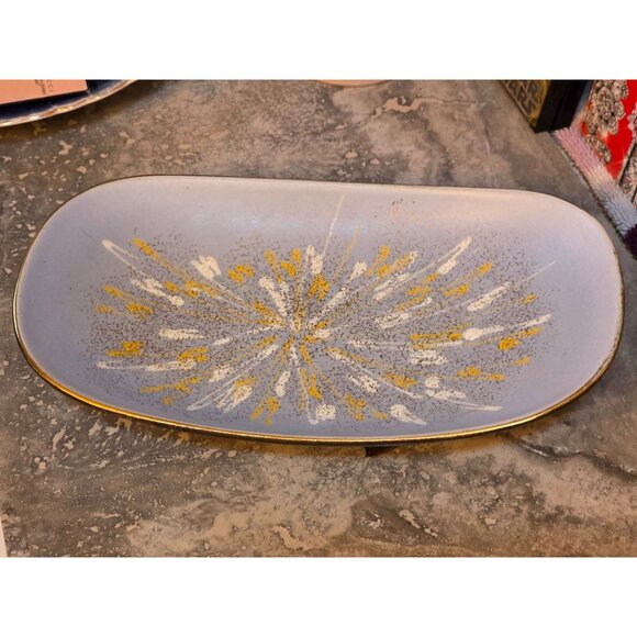 West Germany Mid-Century Modern Atomic Ceramic Platter - Picture 10 of 11